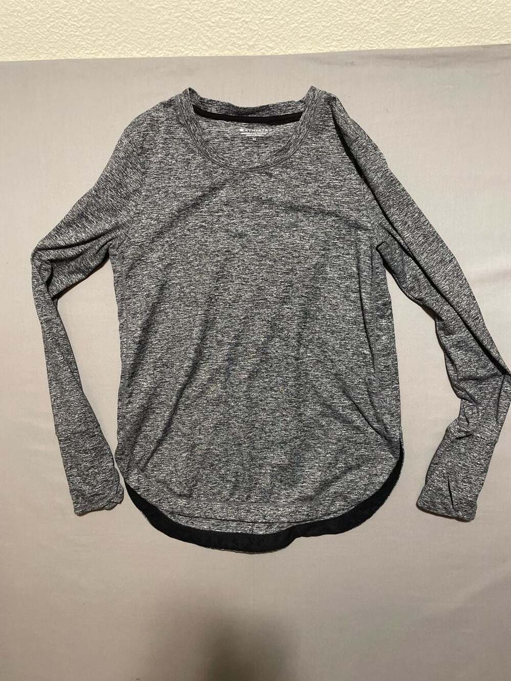 Athleta Untempo Long Sleeve Shirt Size M Heathered Grey
